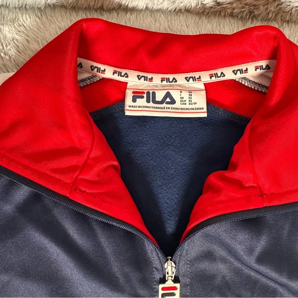 Fila Navy and Red Zip-Up Jacket